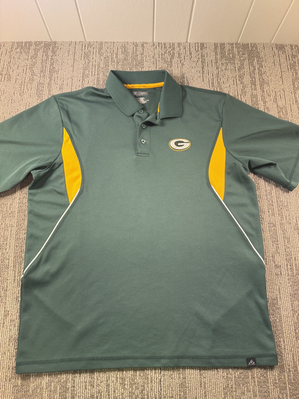 Green Bay Packers Polo Shirt Mens Large Green NFL Football Embroidered Logo
